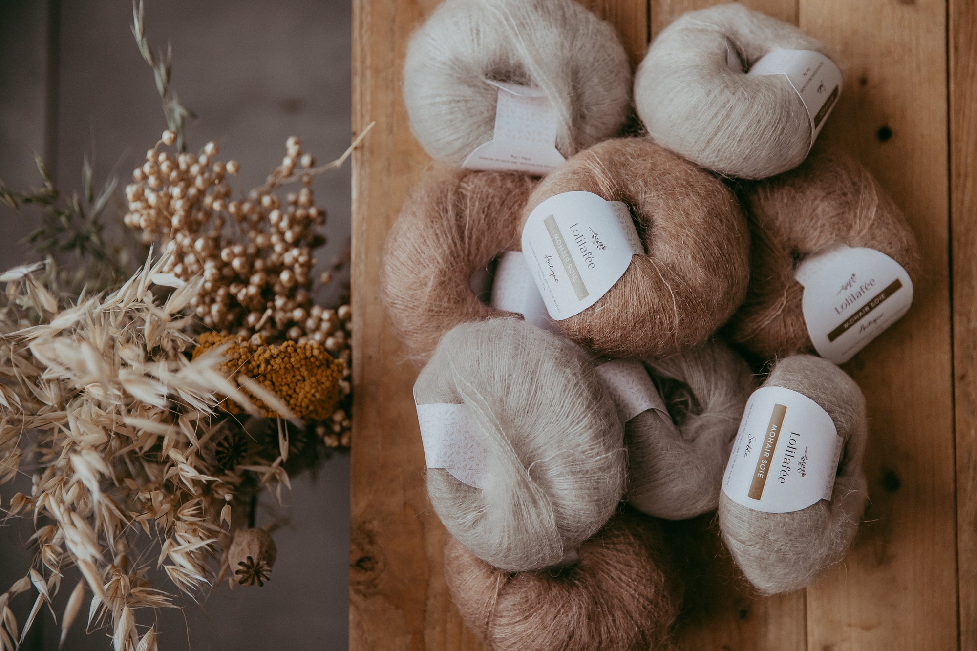 Mohair soie Lolilafée Sable et Antique
