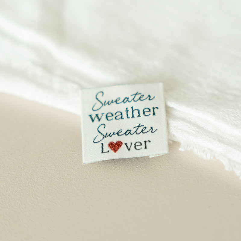 Etiquette tissée "Sweater weather"