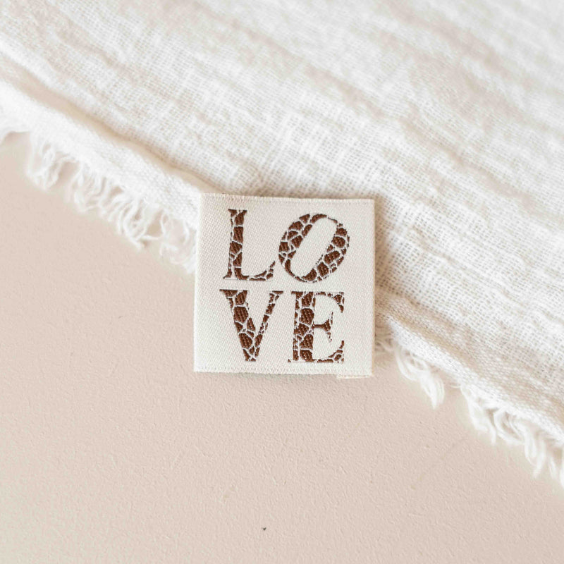 Etiquette tissée "LOVE"
