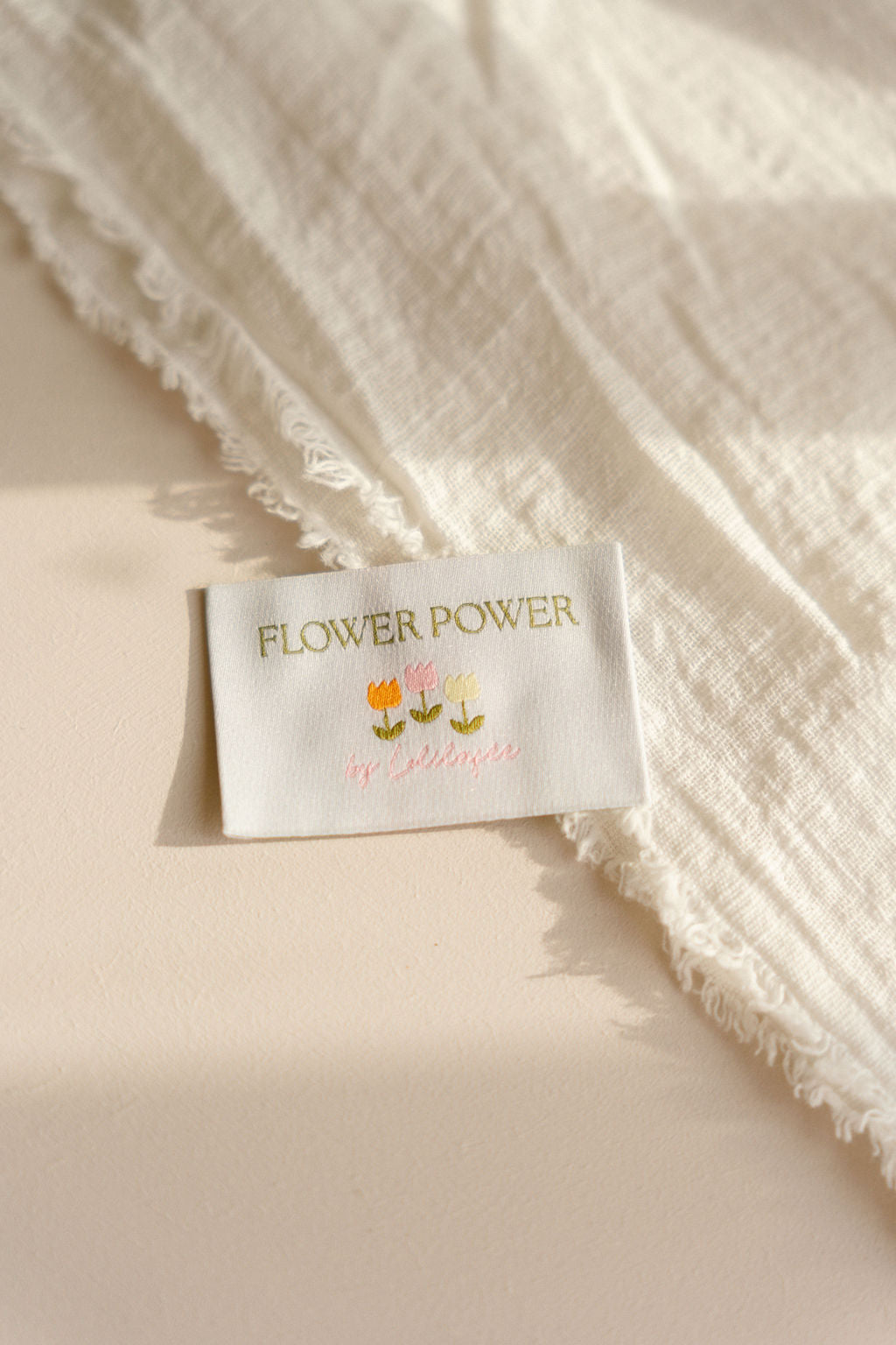 Etiquette tissée "Flower Power"
