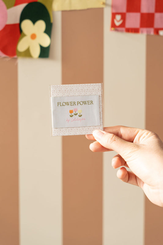 Etiquette tissée "Flower Power"