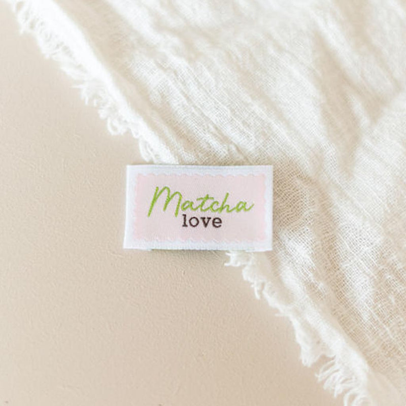 Etiquette tissée "Matcha love"