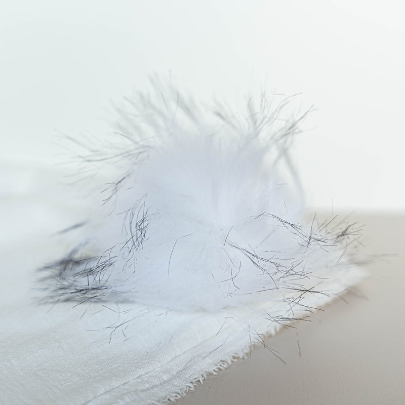 Faux fur pompom - White